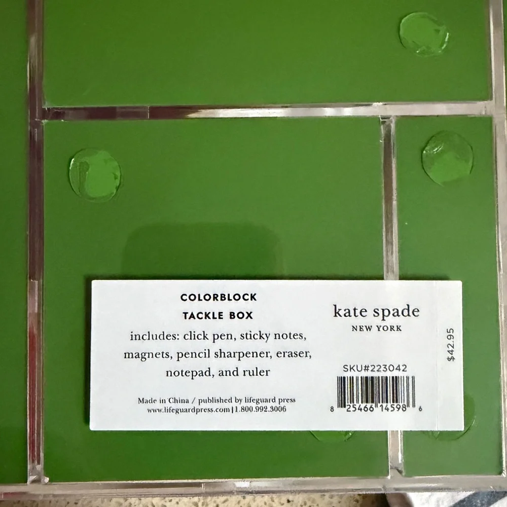 NWT Kate Spade Colorblock Tackle Box Stationary Office Set